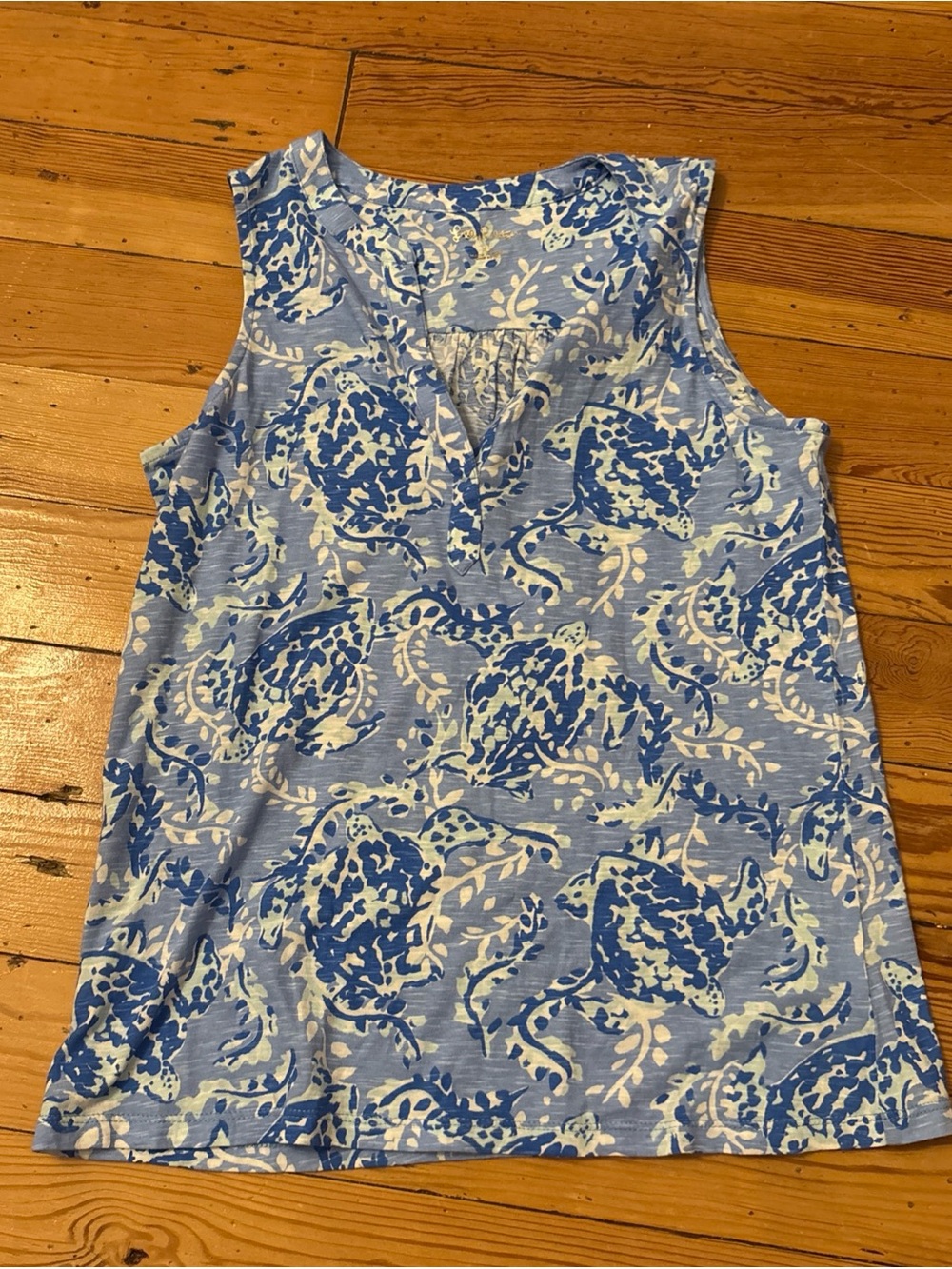 Lilly Pulitzer Dev Knit Top Womens Size XS Blue Peri Turtley Awesome NWOT